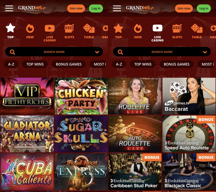 grandwild-casino screenshot
