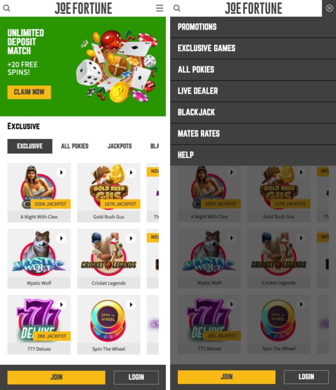 joe-fortune-casino screenshot