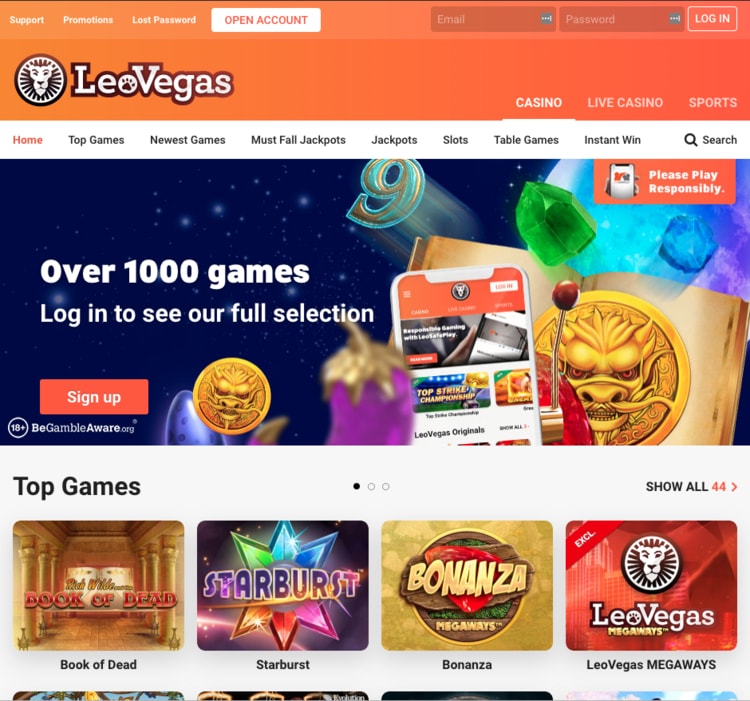 leovegas-casino screenshot