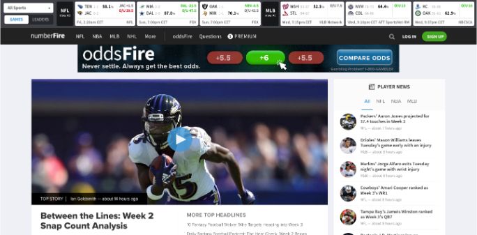 numberfire screenshot