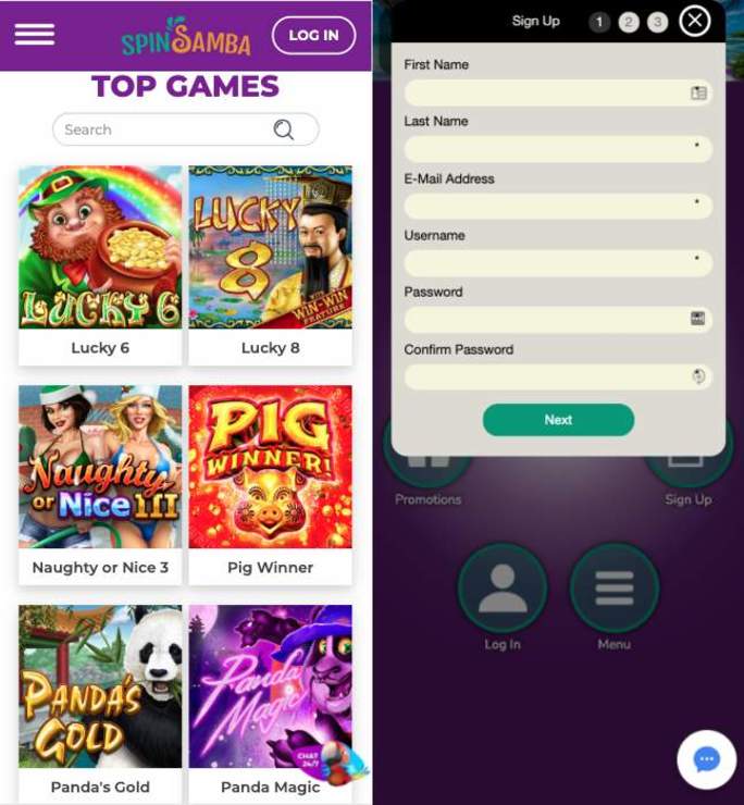 spinsamba screenshot