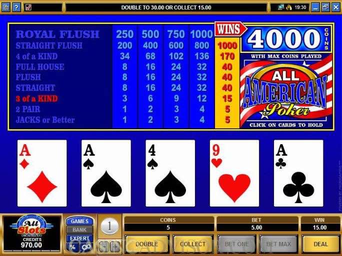 all american video poker