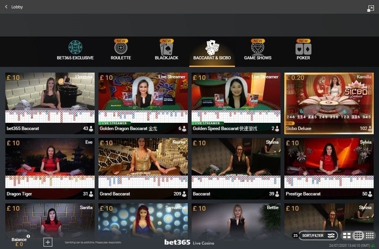 bet365 live baccarat lobby