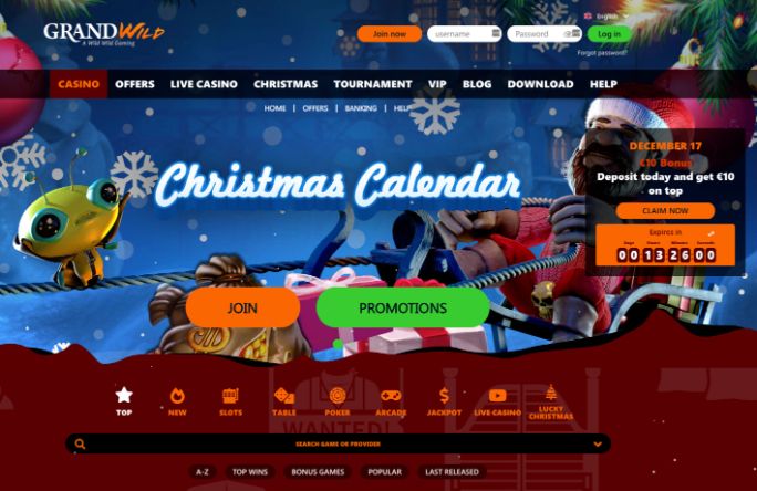 grand wild casino christmas