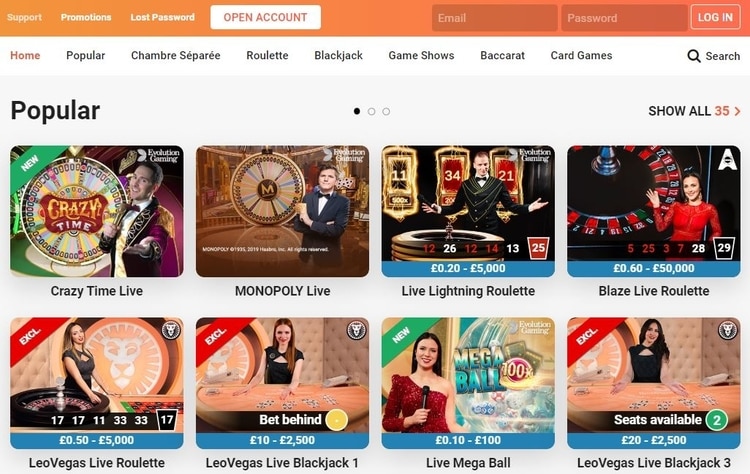 leovegas live casino