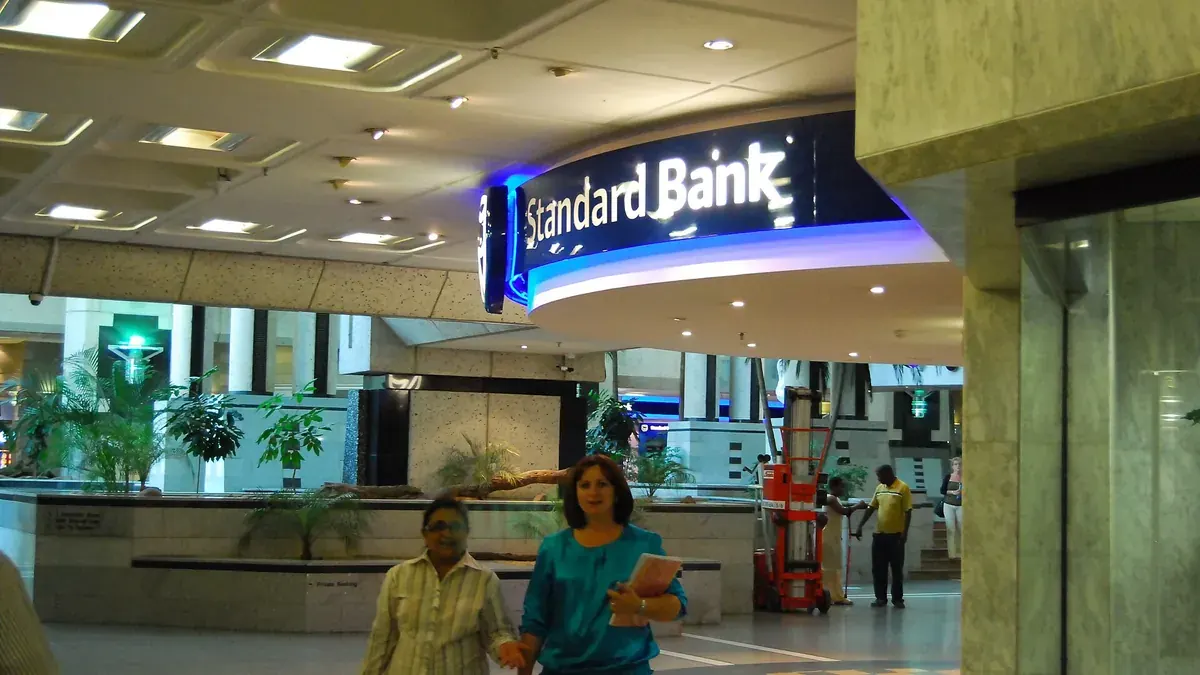 Banking hall at the Standard Bank headquarters in Johannesburg